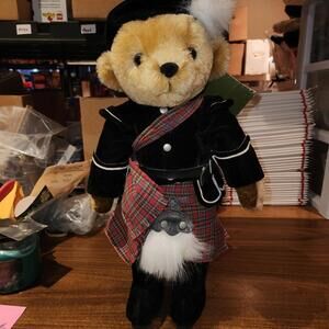 MerryThought Ltd Harrods Scottish Bear in Kilt England 18” Plush ExCond W/ Tags